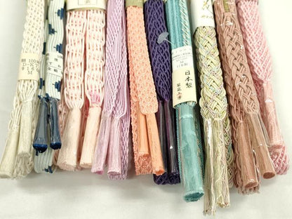 平和屋本店■夏物　和装小物　帯締め10本セット　翠嵐工房など　逸品　未使用　CXAA0373s5