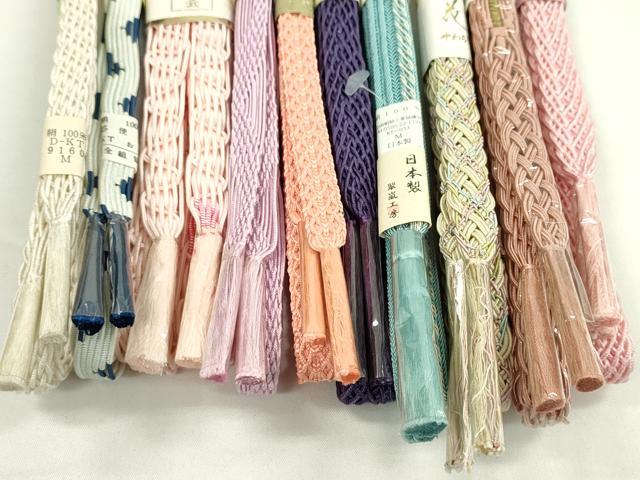平和屋本店■夏物　和装小物　帯締め10本セット　翠嵐工房など　逸品　未使用　CXAA0373s5