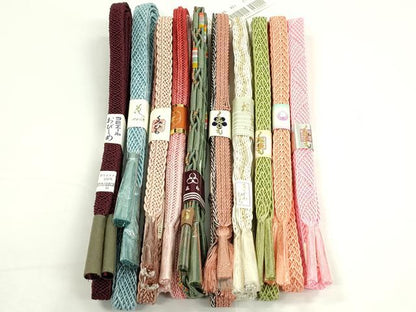 平和屋本店■夏物　和装小物　帯締め10本セット　藤三郎紐など　逸品　未使用　CXAA0374s5