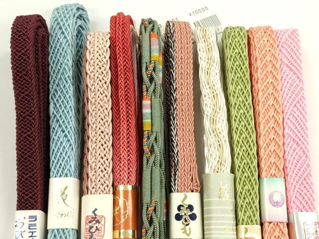 平和屋本店■夏物　和装小物　帯締め10本セット　藤三郎紐など　逸品　未使用　CXAA0374s5