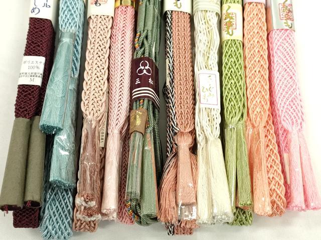 平和屋本店■夏物　和装小物　帯締め10本セット　藤三郎紐など　逸品　未使用　CXAA0374s5