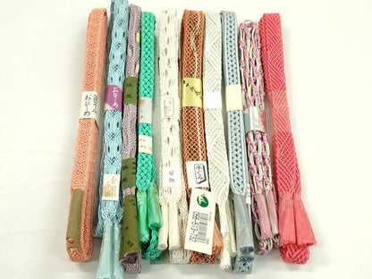 平和屋本店■夏物　和装小物　帯締め10本セット　逸品　未使用　CXAA0378s5