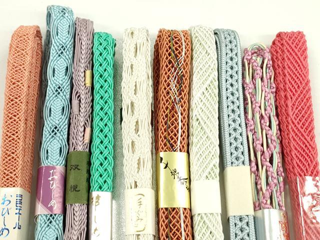平和屋本店■夏物　和装小物　帯締め10本セット　逸品　未使用　CXAA0378s5