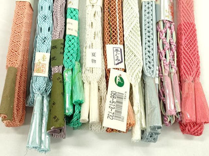 平和屋本店■夏物　和装小物　帯締め10本セット　逸品　未使用　CXAA0378s5