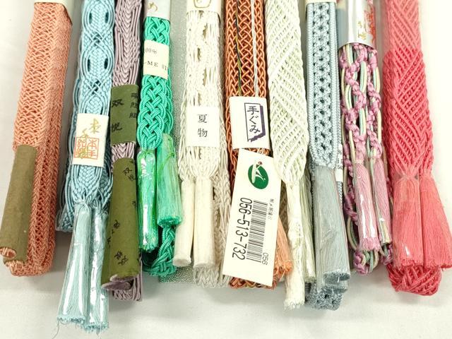 平和屋本店■夏物　和装小物　帯締め10本セット　逸品　未使用　CXAA0378s5