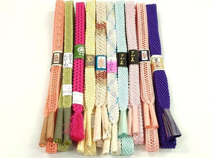 平和屋本店■夏物　和装小物　帯締め10本セット　逸品　未使用　CXAA0381s5