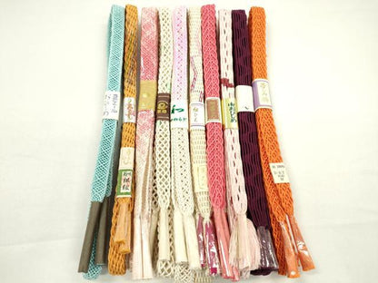 平和屋本店■夏物　和装小物　帯締め10本セット　逸品　未使用　CXAA0384s5
