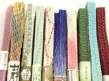 平和屋本店■夏物　和装小物　帯締め10本セット　逸品　未使用　CXAA0387s5