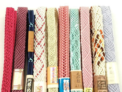 平和屋本店■夏物　和装小物　帯締め10本セット　逸品　未使用　CXAA0388s5