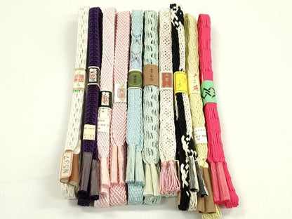 平和屋本店■夏物　和装小物　帯締め10本セット　逸品　未使用　CXAA0389s5