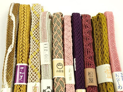 平和屋本店■夏物　和装小物　帯締め10本セット　逸品　未使用　CXAA0391s5
