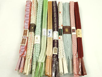 平和屋本店■夏物　和装小物　帯締め10本セット　逸品　未使用　CXAA0394s5