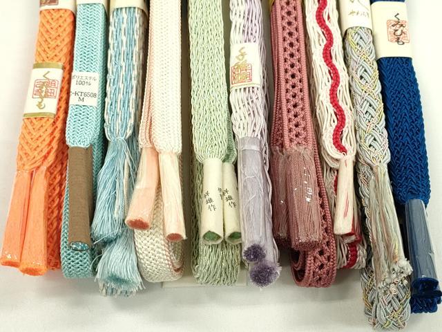 平和屋本店■夏物　和装小物　帯締め10本セット　三ッ杵印　紐の渡敬　伊賀・祥雄作など　逸品　未使用　CXAA0399s5