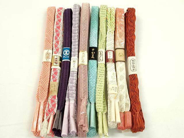 平和屋本店■夏物　和装小物　帯締め10本セット　逸品　未使用　CXAA0400s5