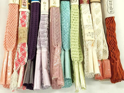 平和屋本店■夏物　和装小物　帯締め10本セット　逸品　未使用　CXAA0400s5