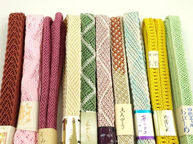 平和屋本店■夏物　和装小物　帯締め10本セット　逸品　未使用　CXAA0401s5