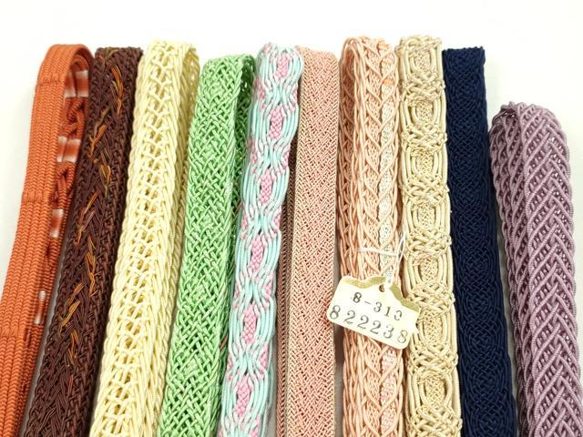平和屋本店■夏物　和装小物　帯締め10本セット　逸品　未使用　CXAA0408s5