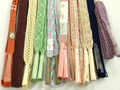 平和屋本店■夏物　和装小物　帯締め10本セット　逸品　未使用　CXAA0408s5