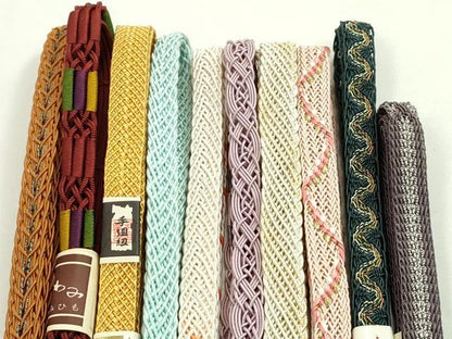 平和屋本店■夏物　和装小物　帯締め10本セット　逸品　未使用　CXAA0409s5