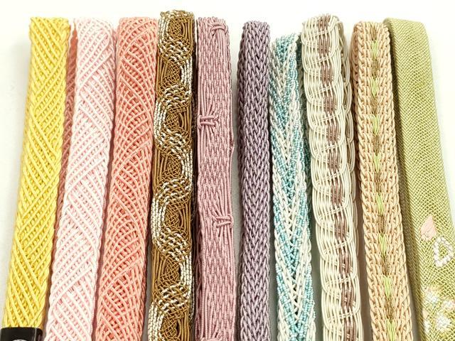平和屋本店■夏物　和装小物　帯締め10本セット　長尺あり　逸品　未使用　CXAA0410s5