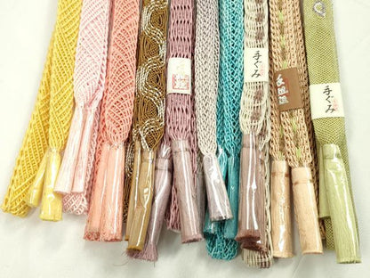 平和屋本店■夏物　和装小物　帯締め10本セット　長尺あり　逸品　未使用　CXAA0410s5