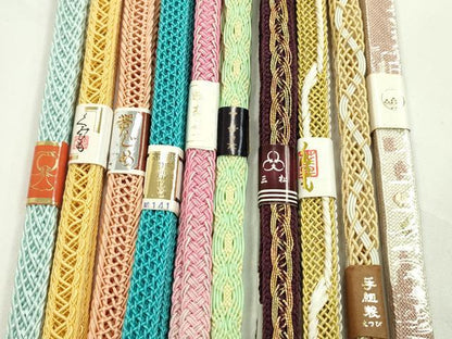 平和屋本店■夏物　和装小物　帯締め10本セット　逸品　未使用　CXAA0412s5