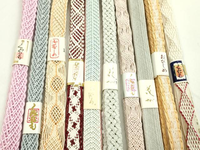 平和屋本店■夏物　和装小物　帯締め10本セット　逸品　未使用　CXAA0414s5