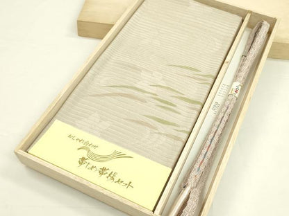 平和屋本店■夏物　和装小物　帯締め・帯揚げセット　逸品　未使用　CXAA0416s5