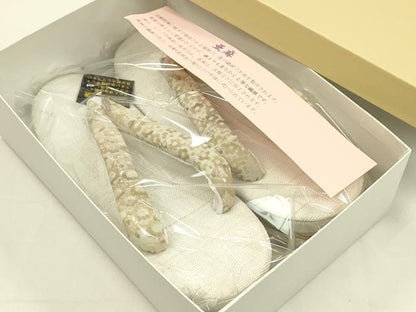 平和屋本店■和装小物　亜麻草履　スリーシーズン　春夏秋　麻　箱付き　逸品　新品　CXAA0423s5
