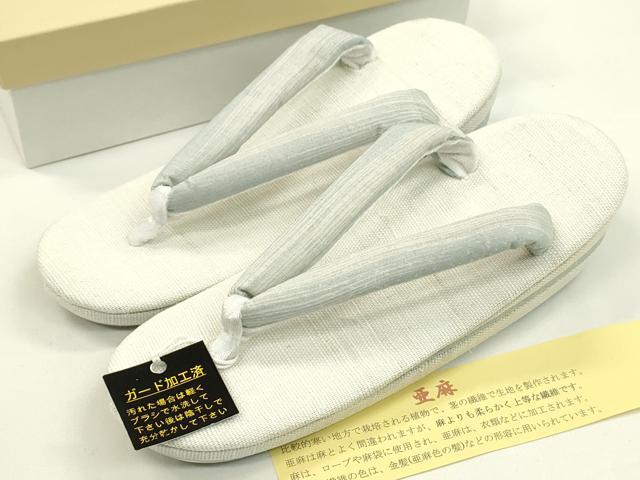 平和屋本店■和装小物　亜麻草履　スリーシーズン　春夏秋　麻　箱付き　逸品　新品　CXAA0439s5
