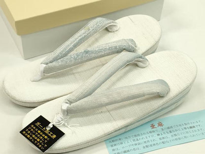 平和屋本店■和装小物　亜麻草履　スリーシーズン　春夏秋　麻　箱付き　逸品　新品　CXAA0440s5