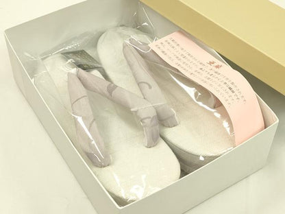 平和屋本店■和装小物　亜麻草履　スリーシーズン　春夏秋　麻　箱付き　逸品　新品　CXAA0444s5