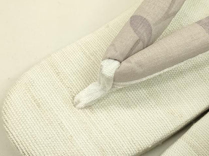 平和屋本店■和装小物　亜麻草履　スリーシーズン　春夏秋　麻　箱付き　逸品　新品　CXAA0445s5