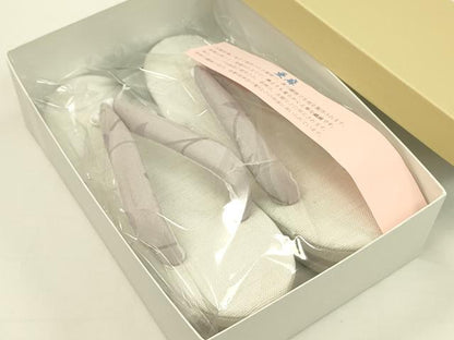 平和屋本店■和装小物　亜麻草履　スリーシーズン　春夏秋　麻　箱付き　逸品　新品　CXAA0445s5