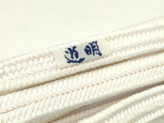 平和屋本店■極上　有職組紐道明　帯締め　冠組　白　足し房：本紅　宮内庁御用 国立博物館御用 東京芸術大学御用 逸品 未使用 CXAA0503s5