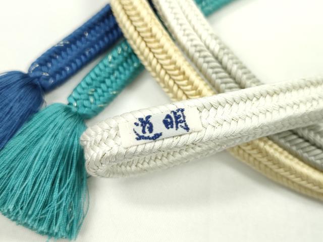 平和屋本店●極上 有職組紐道明 帯締め 冠組 両手先段 青・青緑 金糸 宮内庁御用 国立博物館御用 東京芸術大学御用 逸品 未使用 CXAA0508s5