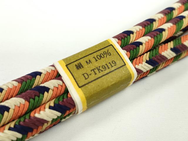 平和屋本店●極上 有職組紐道明 帯締め 奈良組 六色箜篌 宮内庁御用 国立博物館御用 東京芸術大学御用 逸品 未使用 CXAA0521s5