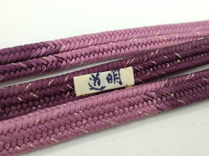 平和屋本店●極上 有職組紐道明 帯締め 冠組 桑の実色×京紫 金糸 宮内庁御用 国立博物館御用 東京芸術大学御用 逸品 CXAA0578s5