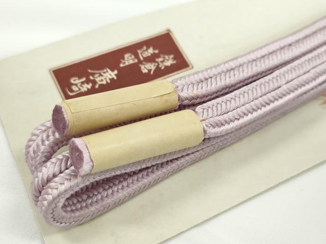 平和屋本店●極上 有職組紐 鎌倉道明 帯締め 冠組 淡紅藤色 逸品 未使用 CXAA0679s5