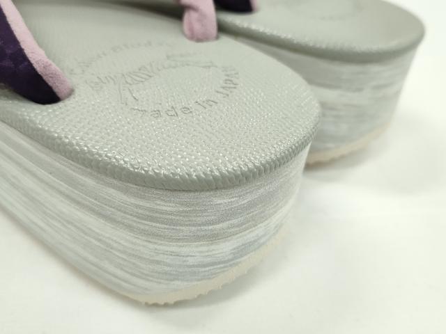 平和屋本店●和装小物　菱屋　Calen Blosso　カレンブロッソ　カフェ草履　市松　Ｌサイズ　逸品　未使用　CXAA0680s6