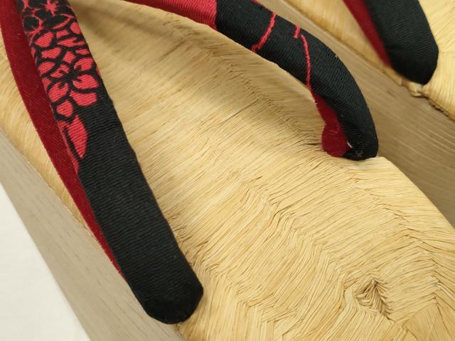 平和屋本店●和装小物　ぽっくり下駄　こっぽり・おこぼ下駄　畳表　花文　逸品　未使用　CXAA0681s6