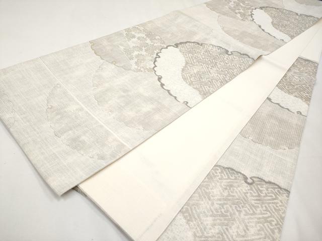 平和屋本店▽極上 スリーシーズン 春夏秋 六通柄袋帯 紬地 雪輪重ね花文 金銀糸 逸品 未使用 CYAA0972s5