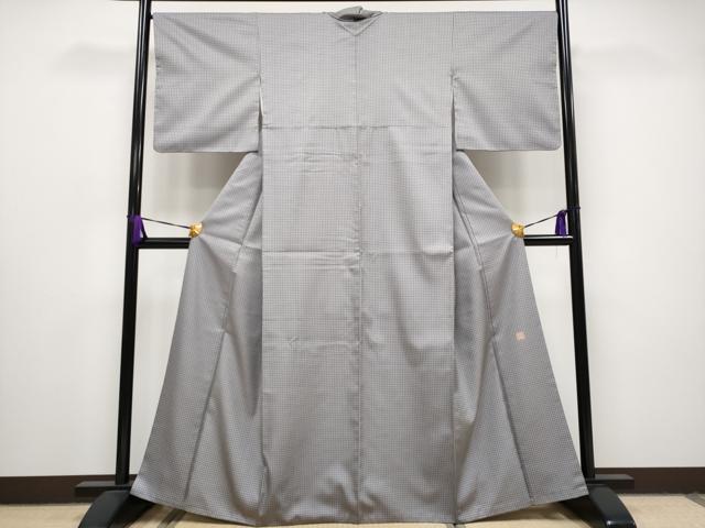 平和屋本店●極上 伝統工芸士 曽根武勇 お召 格子柄 逸品 CYAA1002s5
