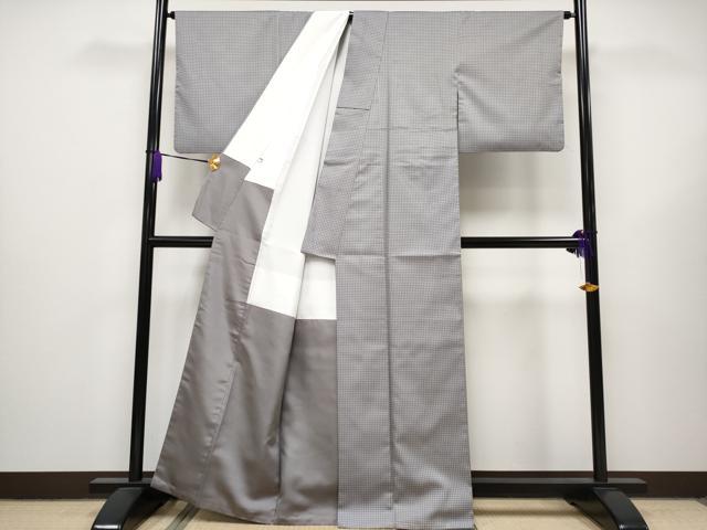 平和屋本店●極上 伝統工芸士 曽根武勇 お召 格子柄 逸品 CYAA1002s5