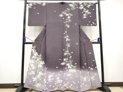 平和屋本店●極上 名門染元 秀美 十日町友禅 龍谷 訪問着 枝花文 暈し染め 逸品 CYAA1009s5