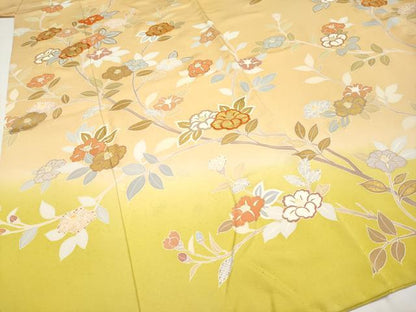 平和屋本店●極上 創業460年・千總 訪問着 駒刺繍 枝椿文 暈し染め 金彩 高島屋扱い 逸品 CYAA1026s5
