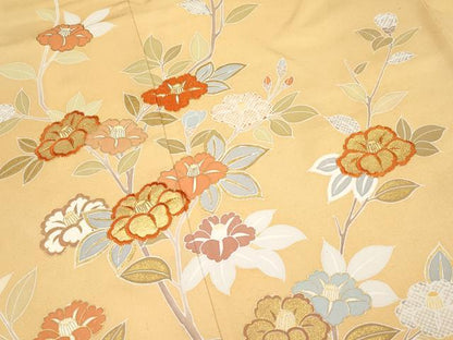 平和屋本店●極上 創業460年・千總 訪問着 駒刺繍 枝椿文 暈し染め 金彩 高島屋扱い 逸品 CYAA1026s5