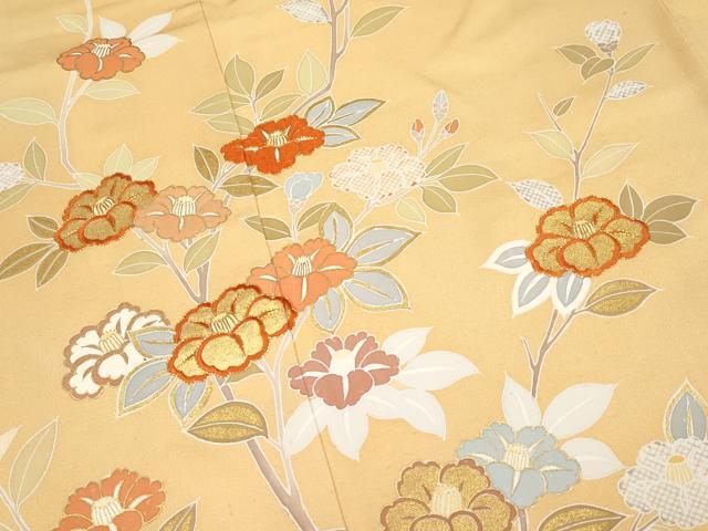 平和屋本店●極上 創業460年・千總 訪問着 駒刺繍 枝椿文 暈し染め 金彩 高島屋扱い 逸品 CYAA1026s5