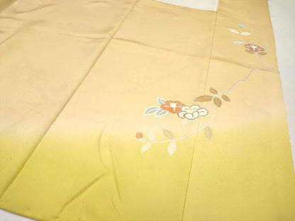 平和屋本店●極上 創業460年・千總 訪問着 駒刺繍 枝椿文 暈し染め 金彩 高島屋扱い 逸品 CYAA1026s5