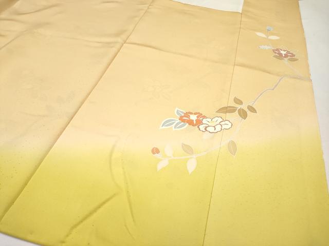 平和屋本店●極上 創業460年・千總 訪問着 駒刺繍 枝椿文 暈し染め 金彩 高島屋扱い 逸品 CYAA1026s5